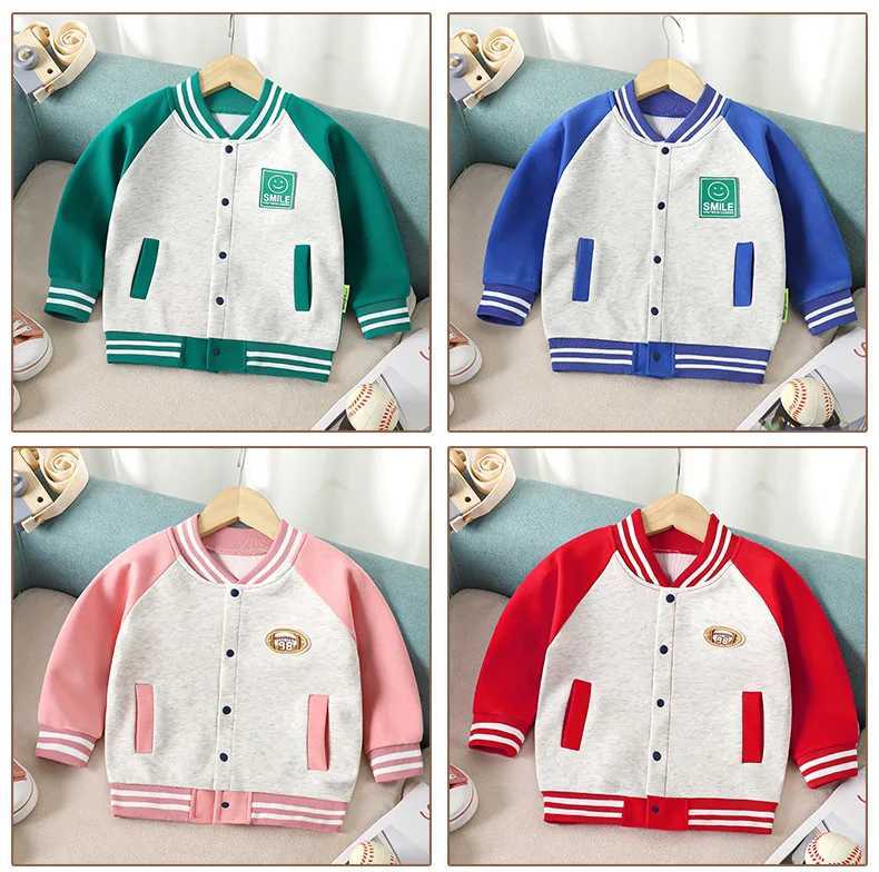 New Children Baseball Jersey Fall Coat Casual Kids Comfy Fit Sport Sweatshirt Jacket Varsi Boy Girl Team Uniform Cardigan TopsXJ241214