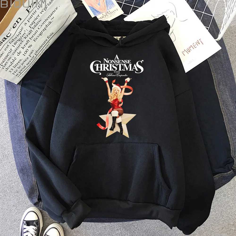 Sabrina Carpenter Hoodie an inconspicuous Christmas graphic printed sweatshirt autumn winter new pattern clothing womens zipper X241216