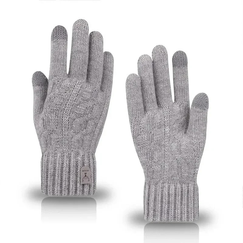 Mens warm gloves with winter touch screen and wool cold knitted 241212