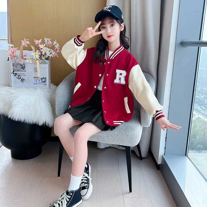 Teenage Girls Baseball Jackets For 5-14 Years Old Teens Clothes Children Sports Outerwear Coat Spring Autumn Fashion Boys JacketXJ241214