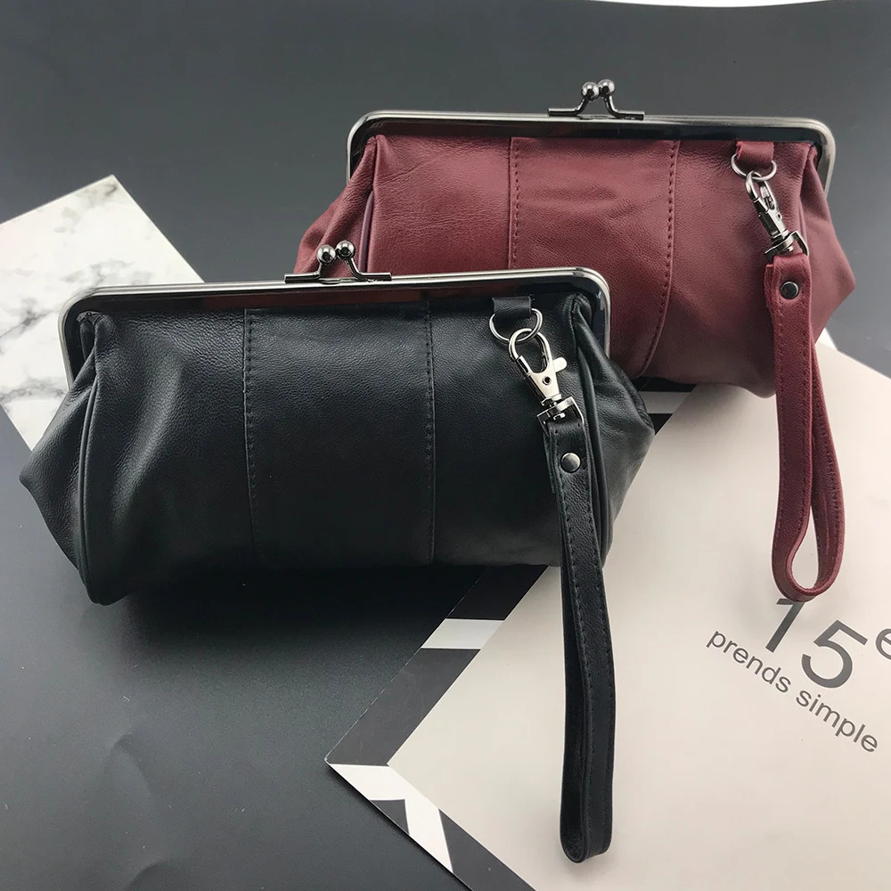 NICOLE CO Women Genuine Leather Phone Bags Original Portable Wallet Men Sheepskin Coin Purse Metal Hasp Money Card Handbag 241212