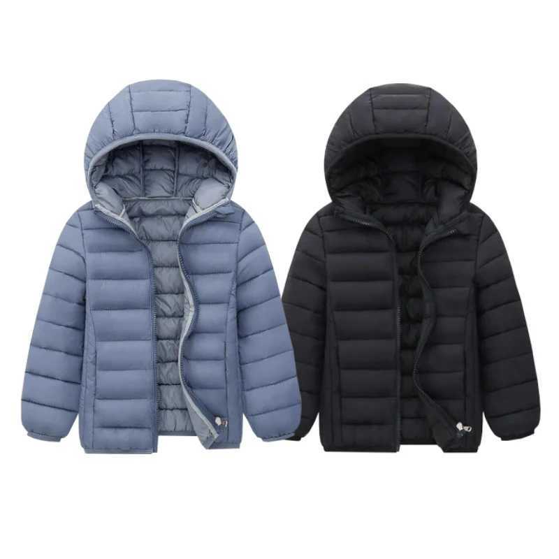 6-14 Years Boys Lightweight Down Jacket Children Girl Winter Autumn Cotton Coat Warm Hooded Outerwear Teen Sports Casual ClothesXJ241214