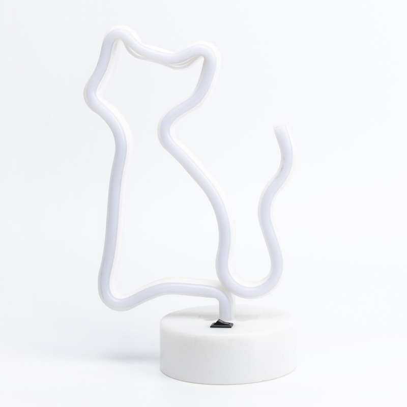 Indoor Neon LED Lamp for Home Decor - Multi-Color, Rechargeable via Battery or USB