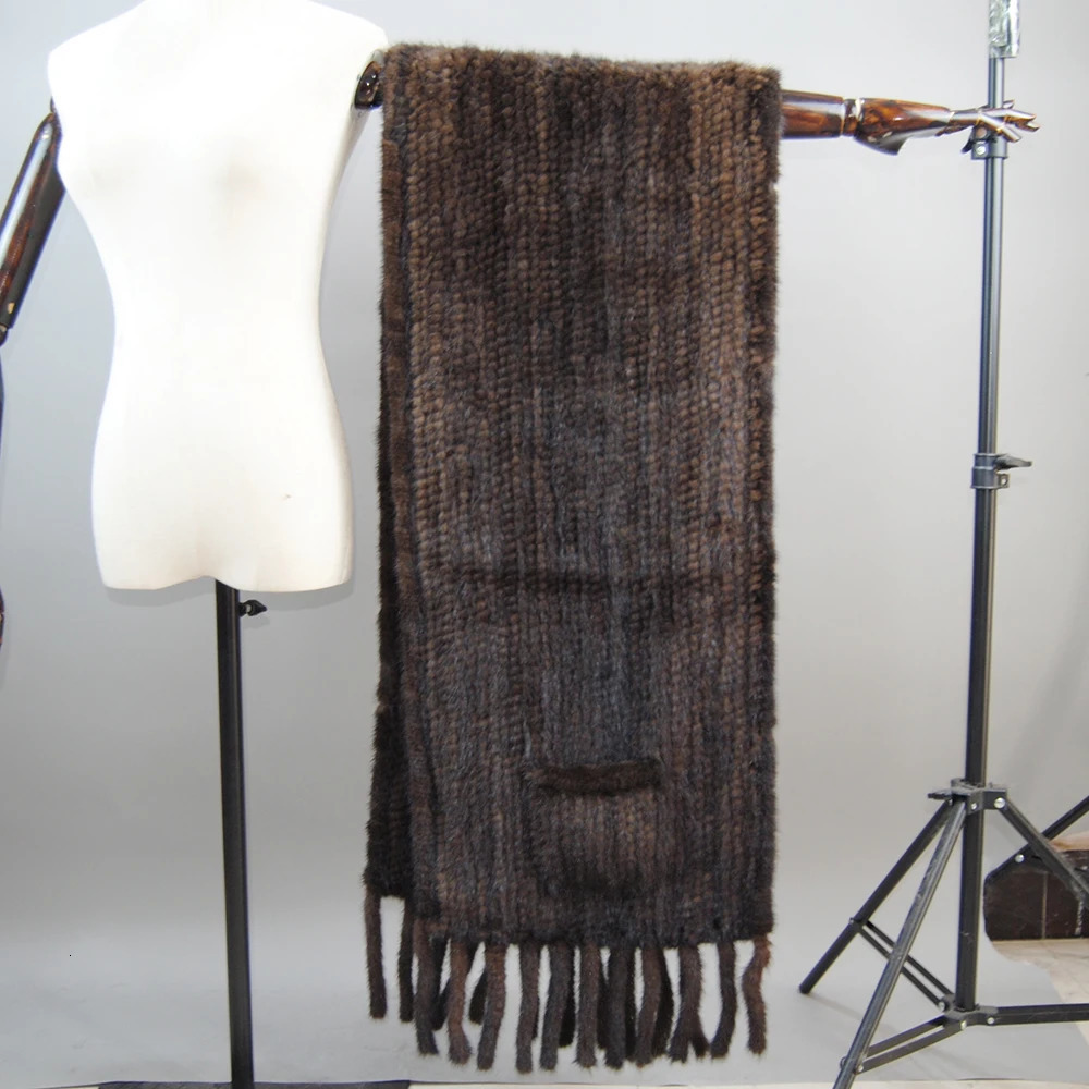 selling long winter warm real mink scarf shawl fashionable womens knitted 241210