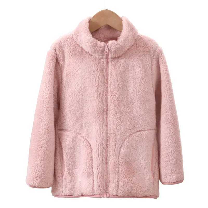 Children Plush Jacket Autumn Winter Fleece Thick Warm Outerwear Solid Casual Soft School Teen Boys Girls Coats 10 12 13 14 15 YXJ241214