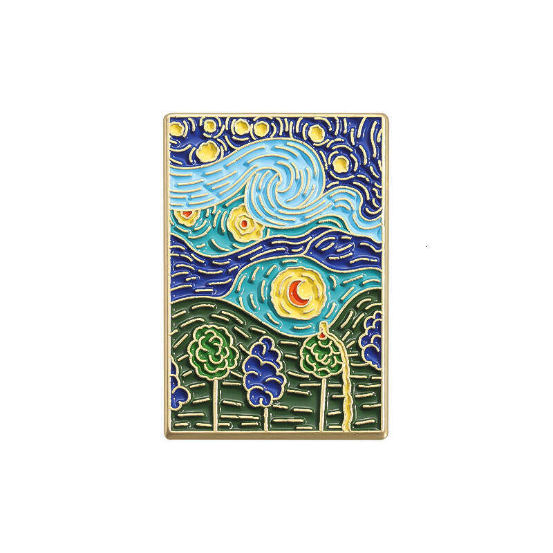 Cartoon Creative Metal Paint Badge Fun Film and Teion Surrounding Monsters Little Yellow Duck Starry Sky Oil Painting Art Brooch