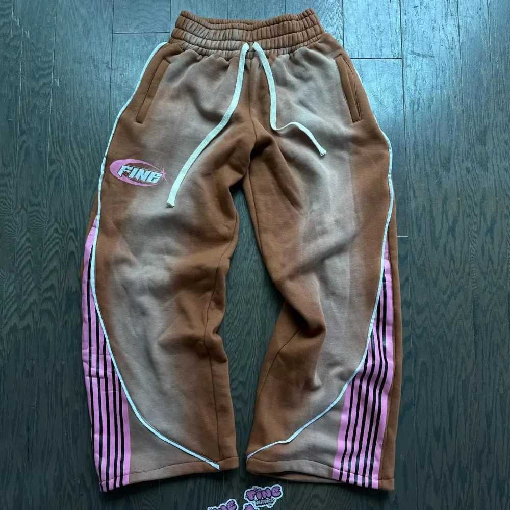 Y2k Fashion Stripes Pants New Vintage Harajuku Hip Hop Men Women Jogger Drawstring Sweatpants Oversize Cargo Trousers Streetwear X241216