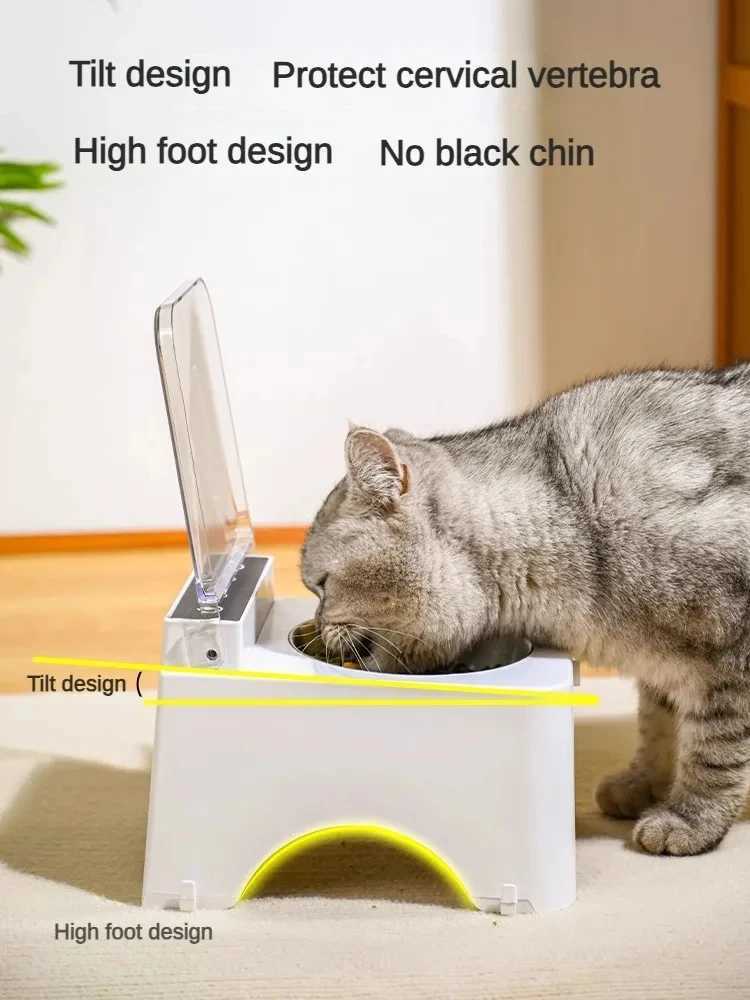 Cat Feeders Smart Cat Bowl Pet Feeder Bowl Cat Dog Food Feeder Infrared Sensor Auto Open Cover Smart Feeder Anti-mouse Cat Food Dispenser z241213