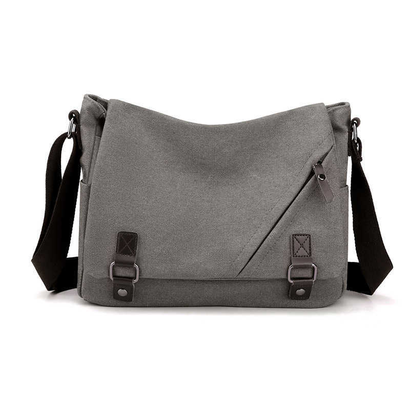 Light men's bag men's canvas large capacity messenger bag multifunctional fashion trend leisure shoulder bag 241215