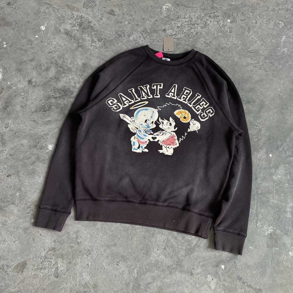 Yao Fashion Saint of Michael Vintage Angel Baby Graphics Print Strtwear Casual Loose Pullover Mens Sweatshirt Hoodie X241216