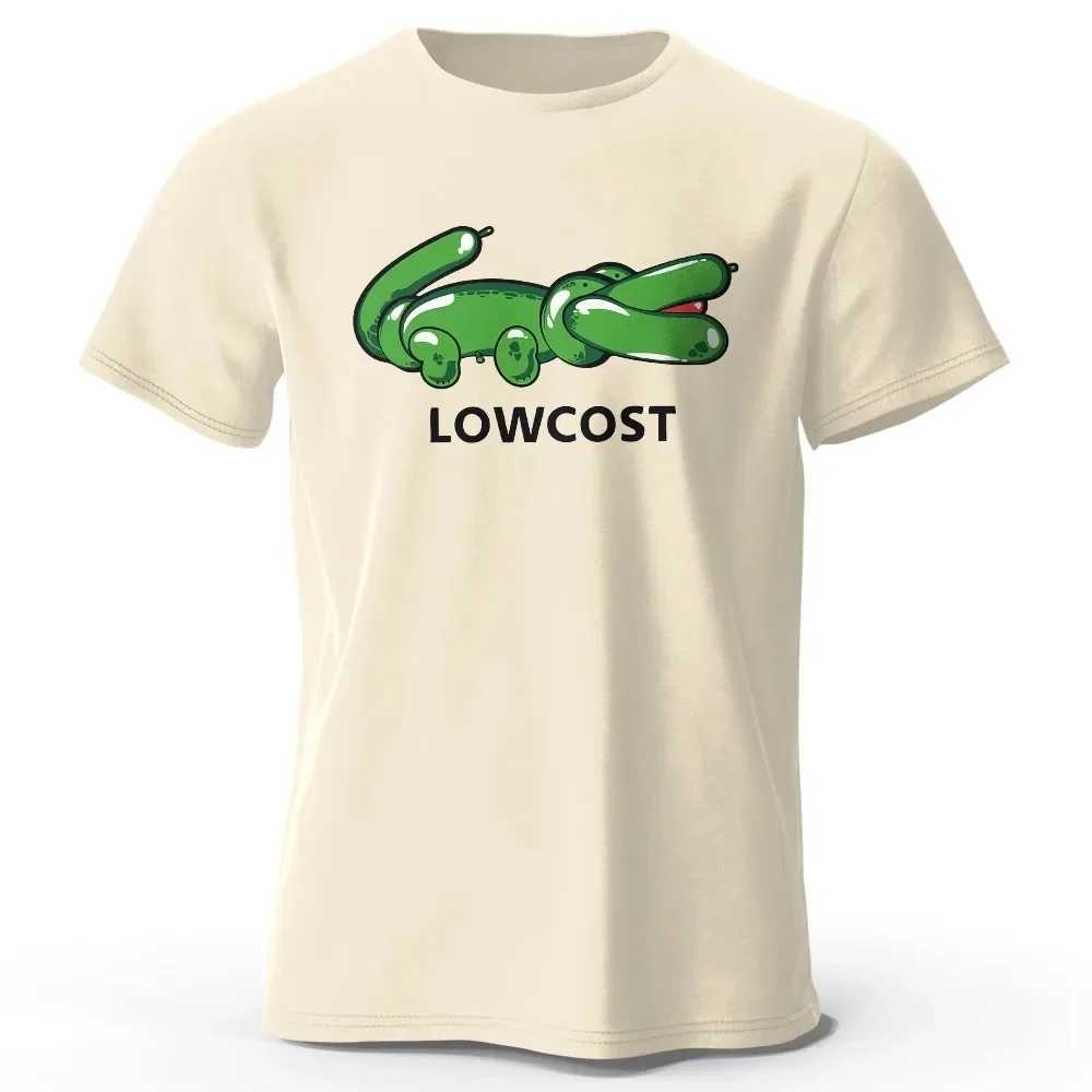 Green Crocodile Print T-shirt Lowcost Crocodile Funny Graphic Mens Short Sleeve Oversized Tee Shirt Men Woman Clothing Summer W241216