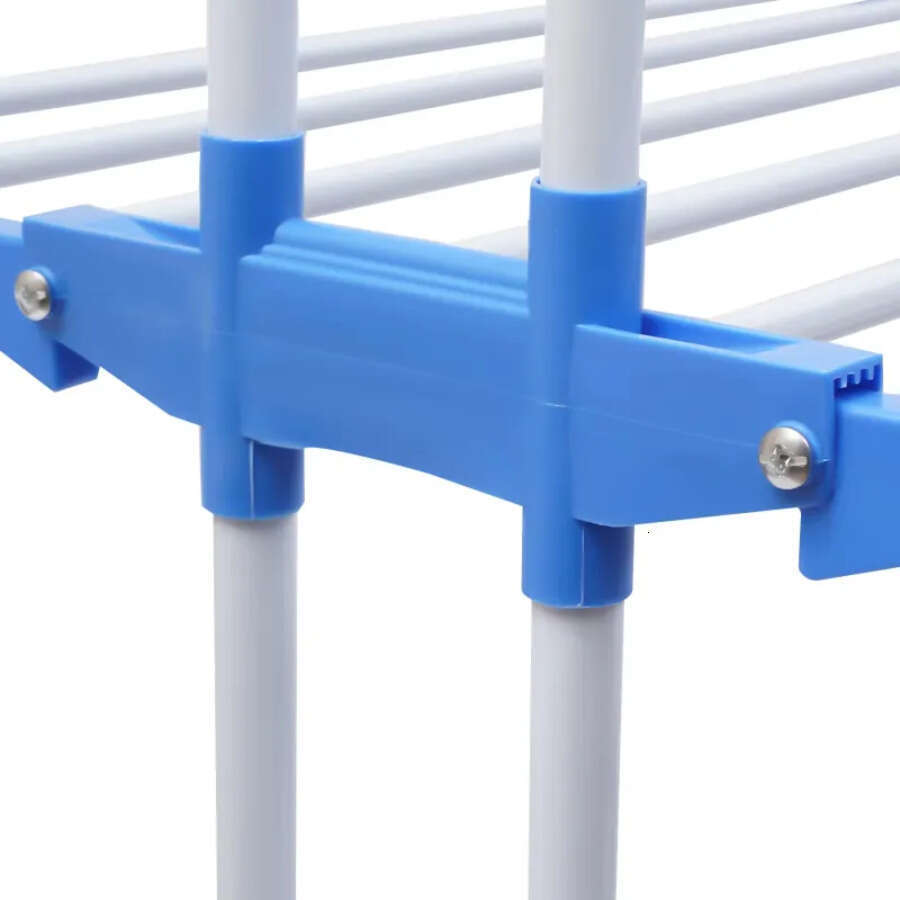 Drying Folding Rail 4-Tier Clothes Horses Rack Stainless Steel Laundry Garment Dryer Stand W 2 Side Wings