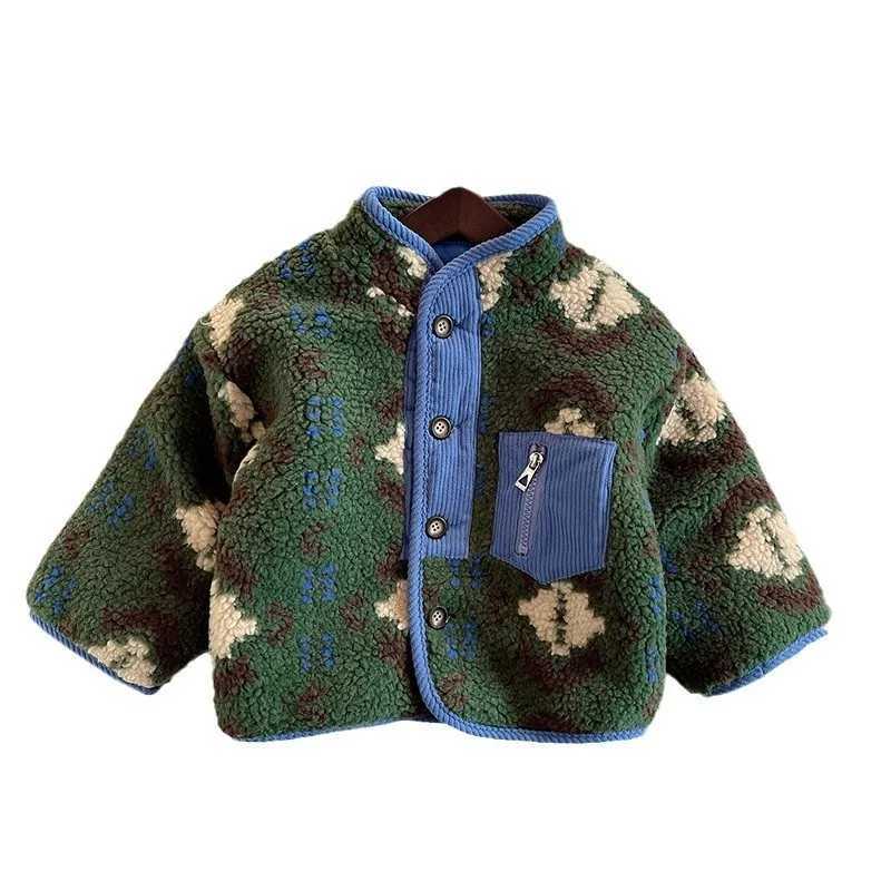 Children Winter Jacket Autumn Winter Boys Thick Cotton-padded Outerwear Fashion Warm Lamb Wool Coat Top Versatile Kids ClothesXJ241214