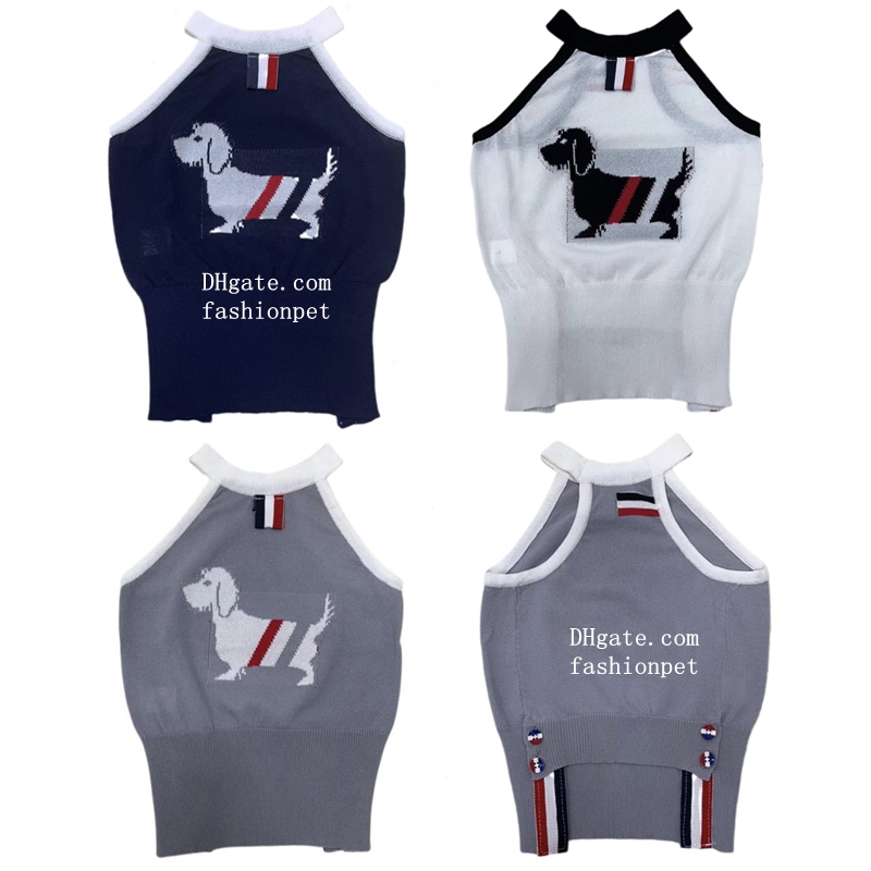 Ice Hemp Dog Clothes for Girls Boys Striped Dog Print Striped Dog Sweater for All Seasons, Sleeveless Breathable Dog Vest for Small Medium Cats Dogs, 