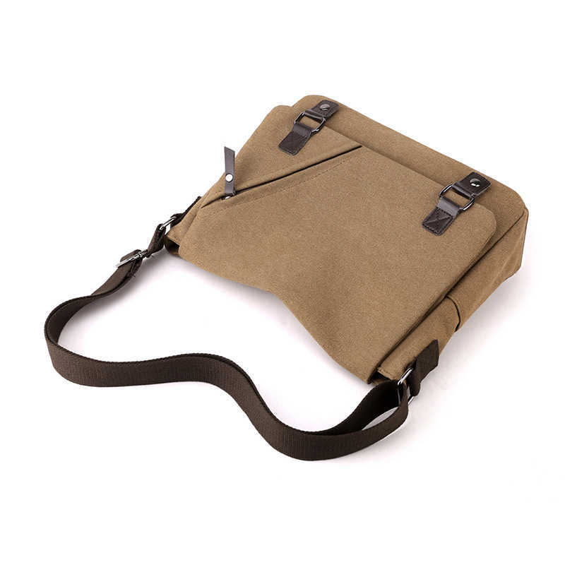 Light men's bag men's canvas large capacity messenger bag multifunctional fashion trend leisure shoulder bag 241215