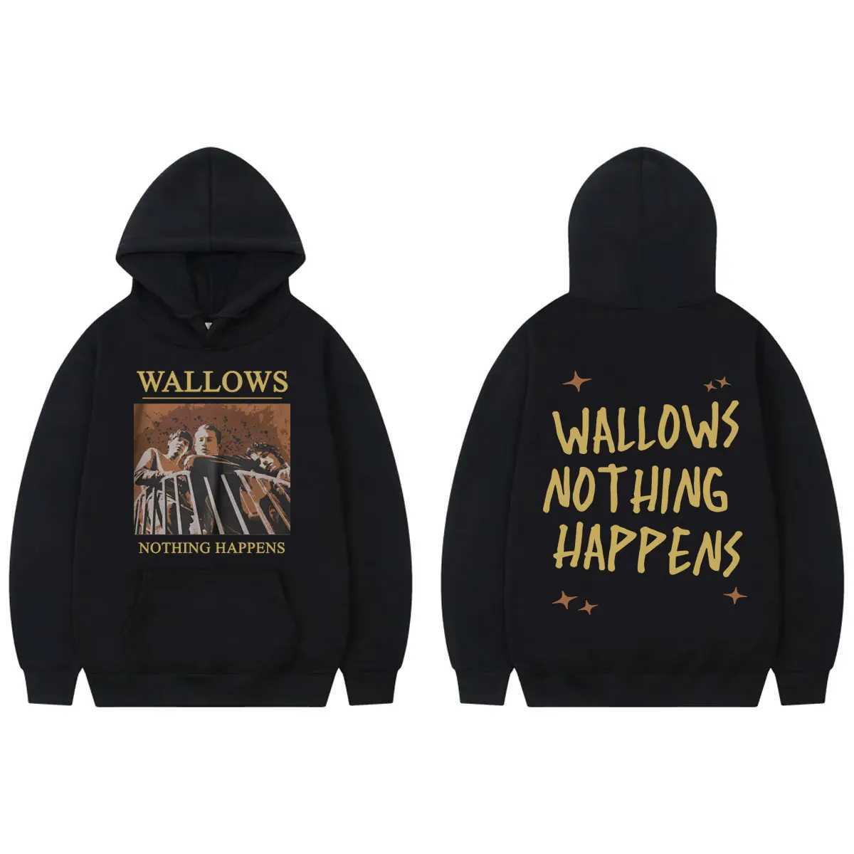Wallows Bands Graphic Hoodie Harajuku Rock Hip Hop Oversized Clothes Pull up Mens Retro Fashion Hoodie Sweatshirt X241216