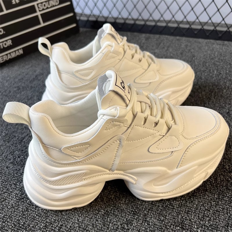 Thick soled trend daddy shoes women 2024 spring new small height-raising shoes all fashion casual outdoor sports shoes