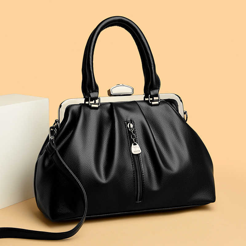 Women's handbag fashion bag pleated simple single shoulder large capacity casual diagonal cross handbag 241215