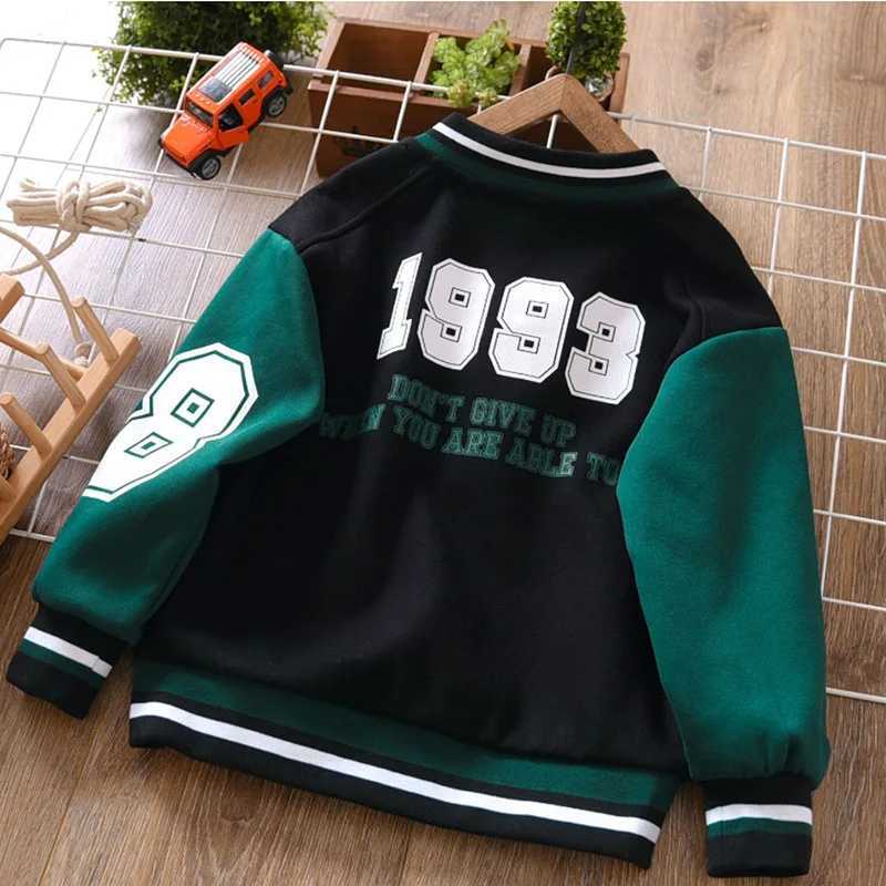 2024 New Childrens Baseball Jacket Boy Bomber Jacket Spring And Autumn Cool Boy Coat Kids Letter Print Outerwear 3-14YXJ241214
