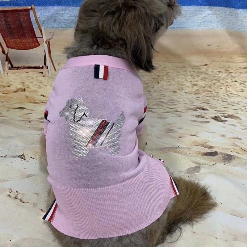 Sparkling Rhinestone Pattern Dog Sweater, Ice Hemp Material for Ultimate Comfort and Style, Versatile Pets Clothing for All Seasons, Suitable for Pupp