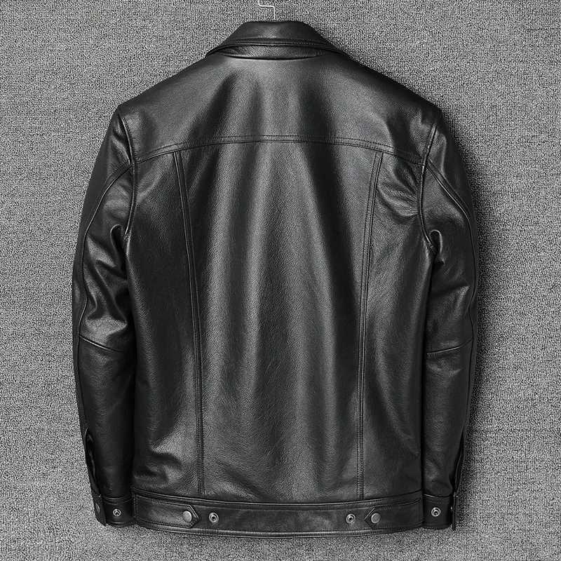 2024 New Man Cowhide Jacket Mens Genuine Leather Casual Jackets Real Natural Leather Coat Spring and Autumn Clothes Size S-5XL W241216