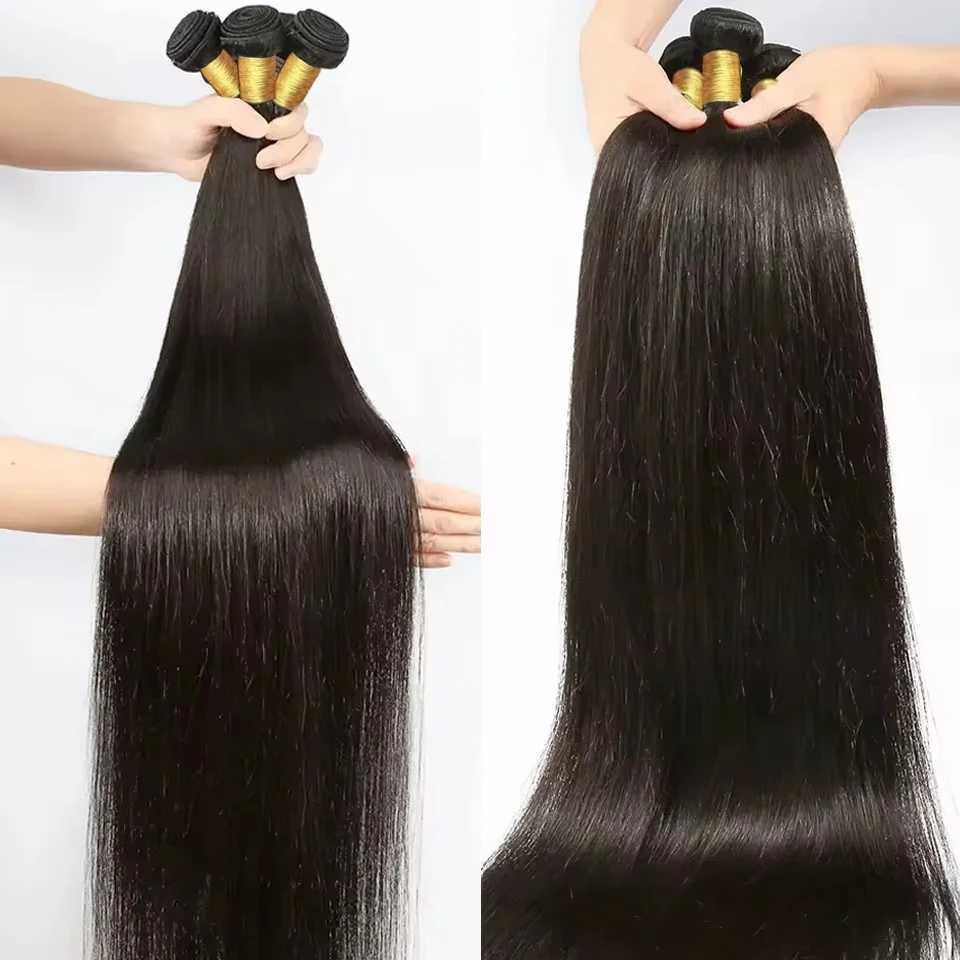 12A 30 32 Inch Straight Human Hair Bundles With 13x4 Frontal 100% Raw Indian Hair 4x4 Lace Clo Bundle Deal Human Hair WeavesXJ250120