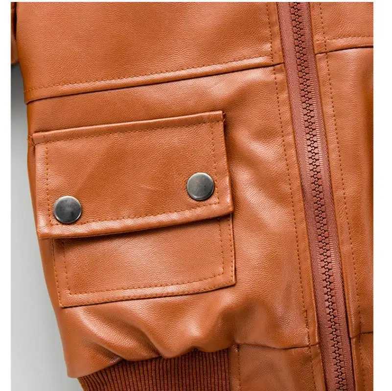2024 New pattern Boys Coats Autumn Winter Fashion Korean Childrens lapel Plus Velvet Warming Cotton PU Leather Jacket For 2-12YXJ241214