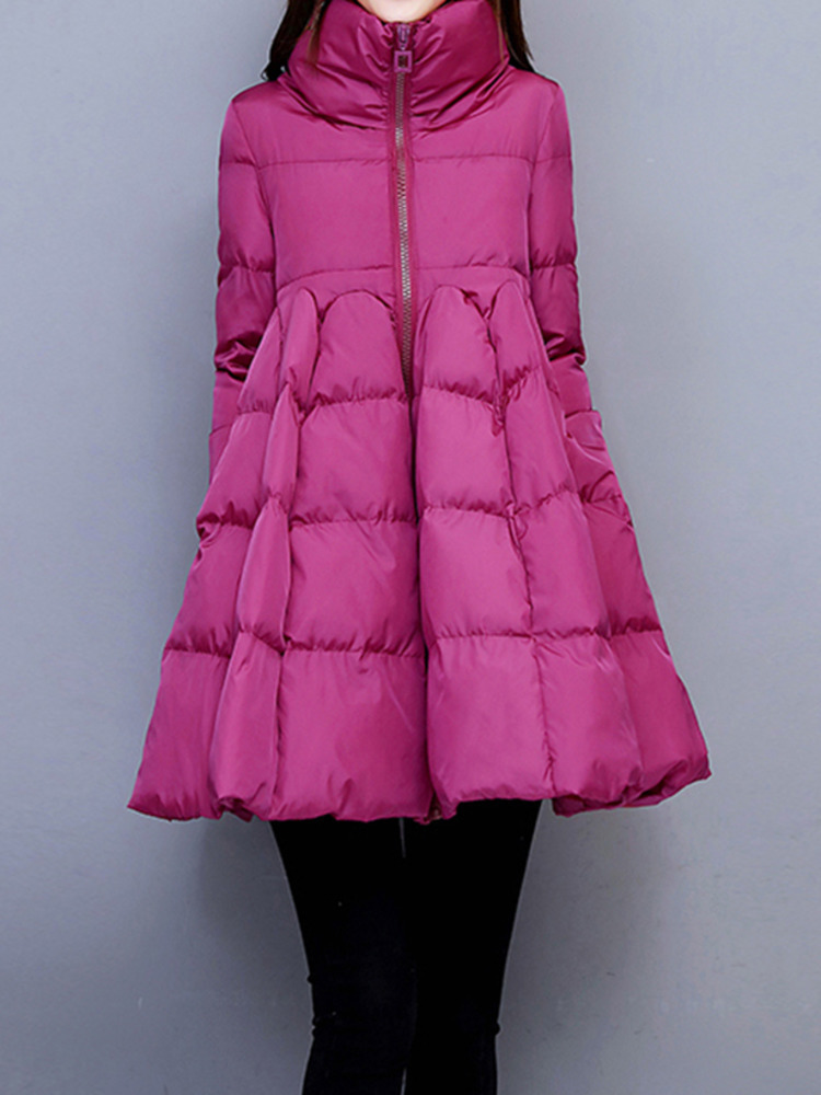 Elegant Cotton Coat Korean Style Stand Collar Zipper Design A-E Bottom Womne's Coats Winter New Clothing 25Z1038