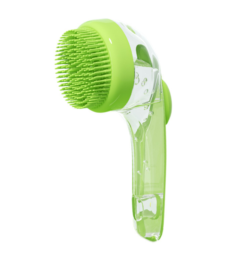 pet bath brush with water dispenser soft silicone grooming tool for cats and dogs