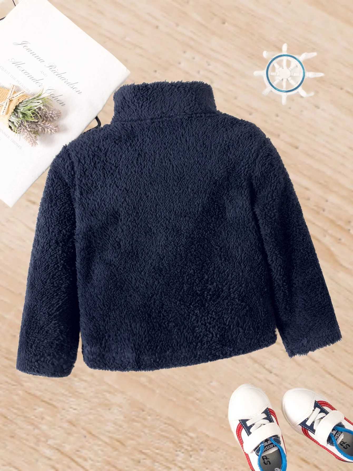 Childrens clothing boys winter fur coat with thick cashmere to keep warm and color matching fashion comfortable jacketXJ241214