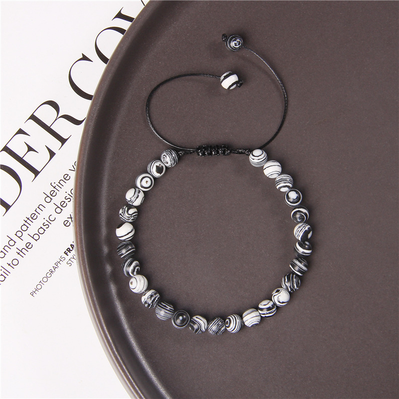 Trendy 100% Natural Stone 6MM Bead Braided Bracelet Quartzs Agat Obsidian Bracelets For Women Men Healing Reiki Handmade Jewelry