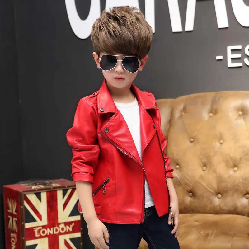 3-12 years old Girls faux leather Jacket Children PU Coat Long Sleeve Zip Belt Locomotive Jacket Slish Teen Kids Boys JacketsXJ241214