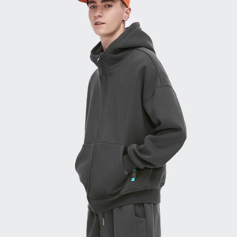 Casual Zip Up Hoodies Men Winter Thick Fleece Sweat Jacket Unisex Matching Hooded Sweatshirt Couple