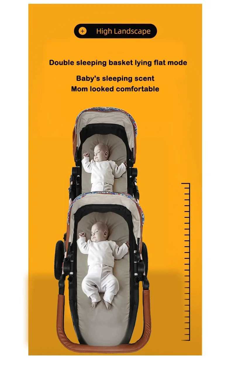 Strollers# 3 in 1 Twin PramFree Shipping Twin Baby Stroller3in1 PU Leather Pram Foldable Twin Baby Carriage Reviserbale Double Stoller S2412166