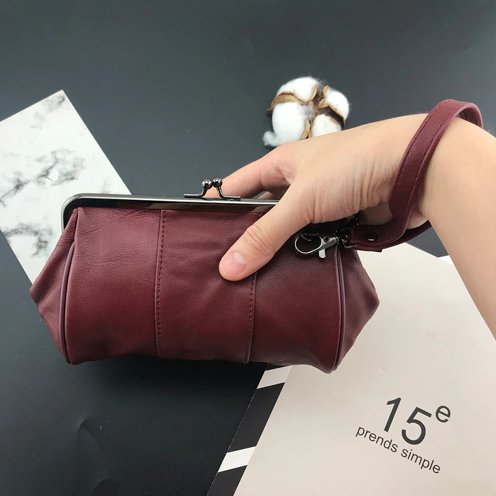 NICOLE CO Women Genuine Leather Phone Bags Original Portable Wallet Men Sheepskin Coin Purse Metal Hasp Money Card Handbag 241212