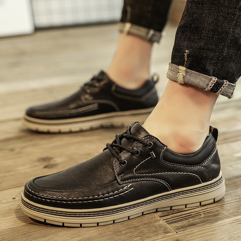 Casual Genuine Leather Shoes For Men Trend Brand Loafers Autumn Flat Man Sneakes Business Comfortable Moccasins Tenis Mascuo