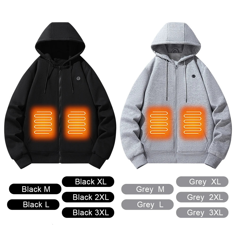 Electric heating hoodie winter heating casual hoodie USB heating hoodie winter warm clothing 241214