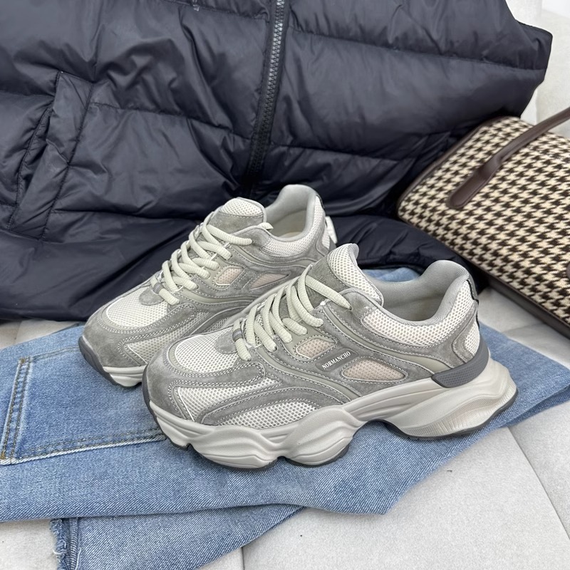 2024 spring new fashion daddy shoes female thick sole mesh breathable running casual sneakers