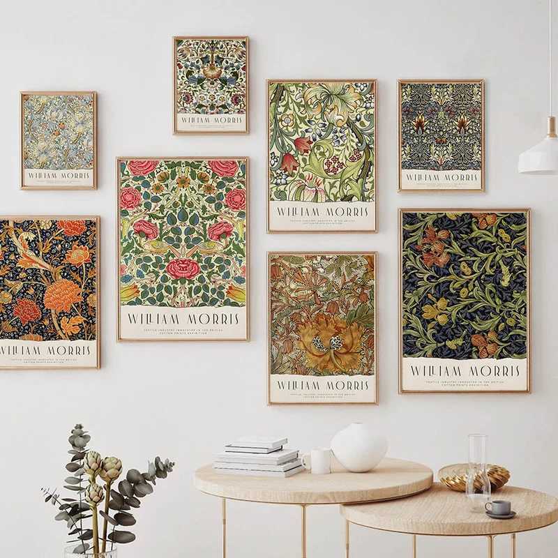 High Quality Vintage Leaf Flower William Morris Museum Canvas Paintings Nordic Posters and Prints Living Room Home Decoration Wall Art Pictures T24121