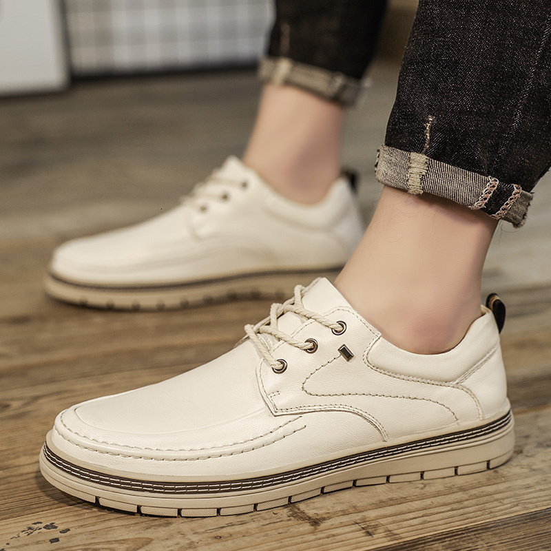 Casual Genuine Leather Shoes For Men Trend Brand Loafers Autumn Flat Man Sneakes Business Comfortable Moccasins Tenis Mascuo