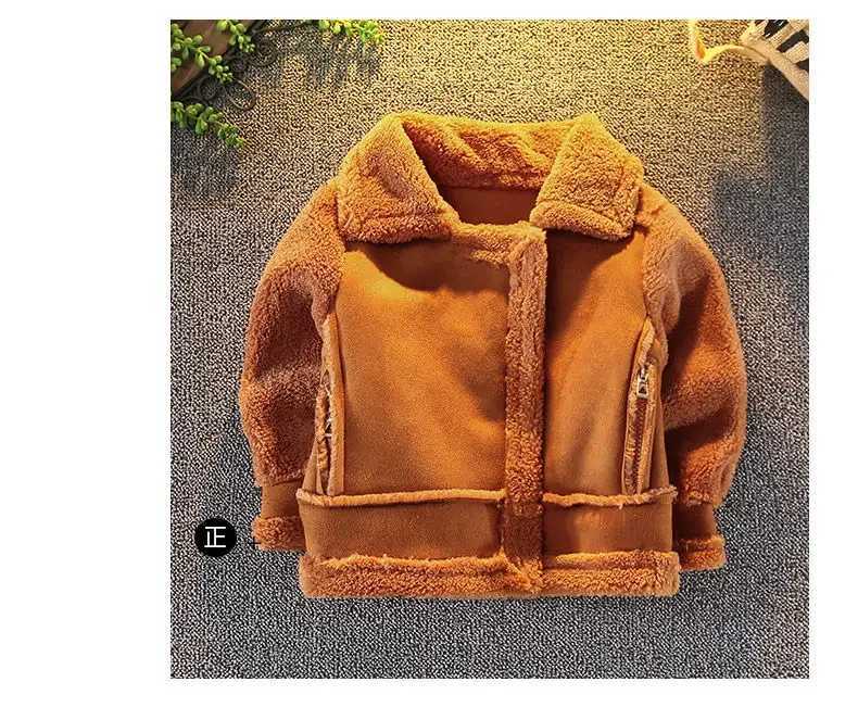 2021 Boys Girls Fake Fur Coats Thickening Cashmere Warm Kids Winter Jackets Overcoats Children Clothes OutfitsXJ241214