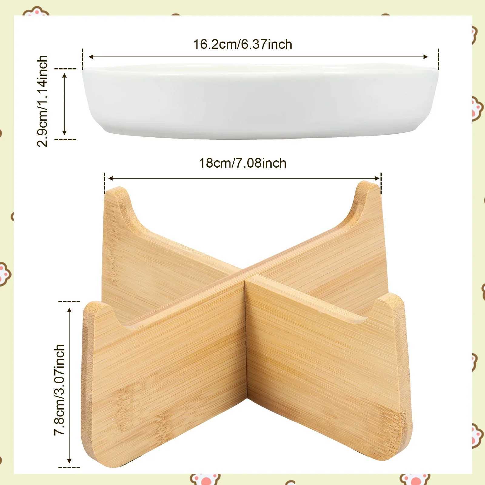Cat Feeders Raised Cat Bowl Elevated Ceramic Kitten Puppy Food Feeding Bowlss Anti Vomiting Cat Food Bowl Slow Eating Pet Cats Feeders z241213