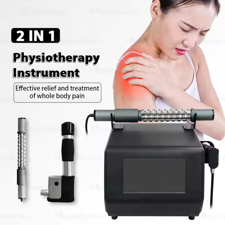New Arrival Pain Rehabilitation Physiotherapy Slimming Instrument 2 in 1 360 rotating roller Massage Shockwave ED Treatment Instrument CE