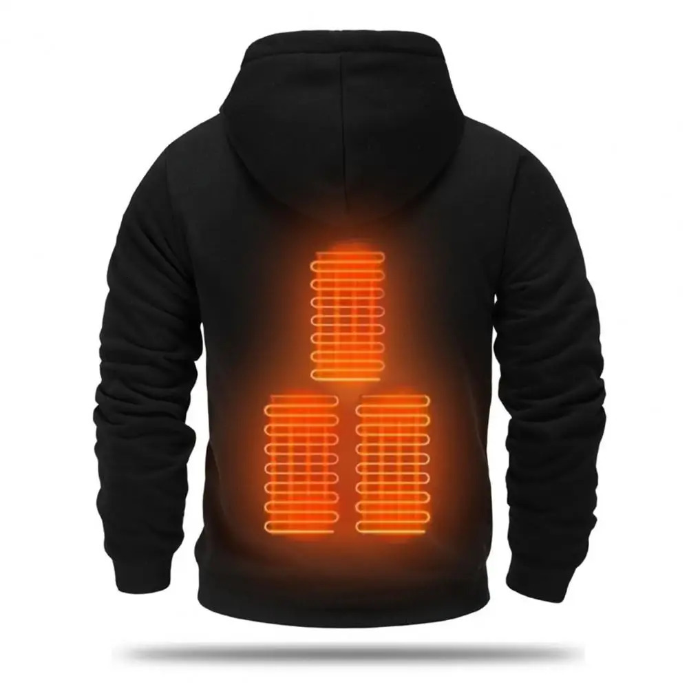 Portable Hoodie Cotton Clothing Heating Hoodie Usb Mens Hoodie Adjustable Temperature and Size Winter Top 241214