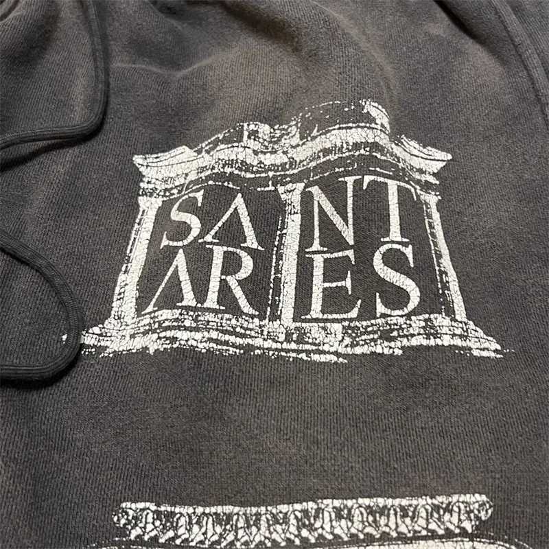 2024 SS Black Wash Saint Michael Aris Mens Sports Pants 1 1 Best Quality Jogger Sportswear Set X241216