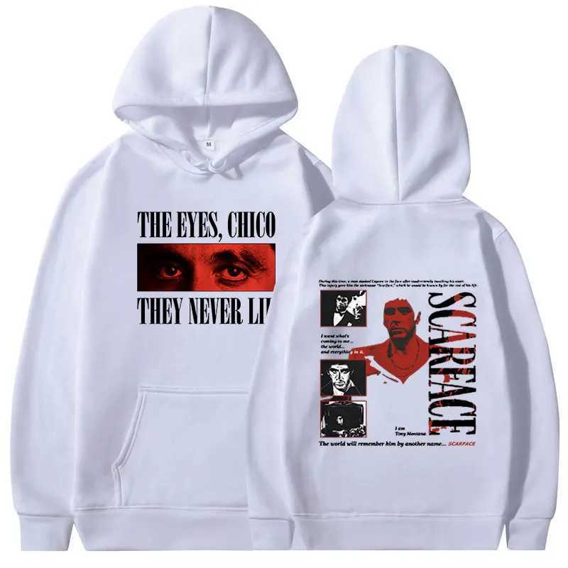 Classic Gangsters Movie Scarface Hoodies Tony Montana Al Pacino Hooded Sweatshirts Men Women Vintage Gothic Oversized Pullovers X2412161