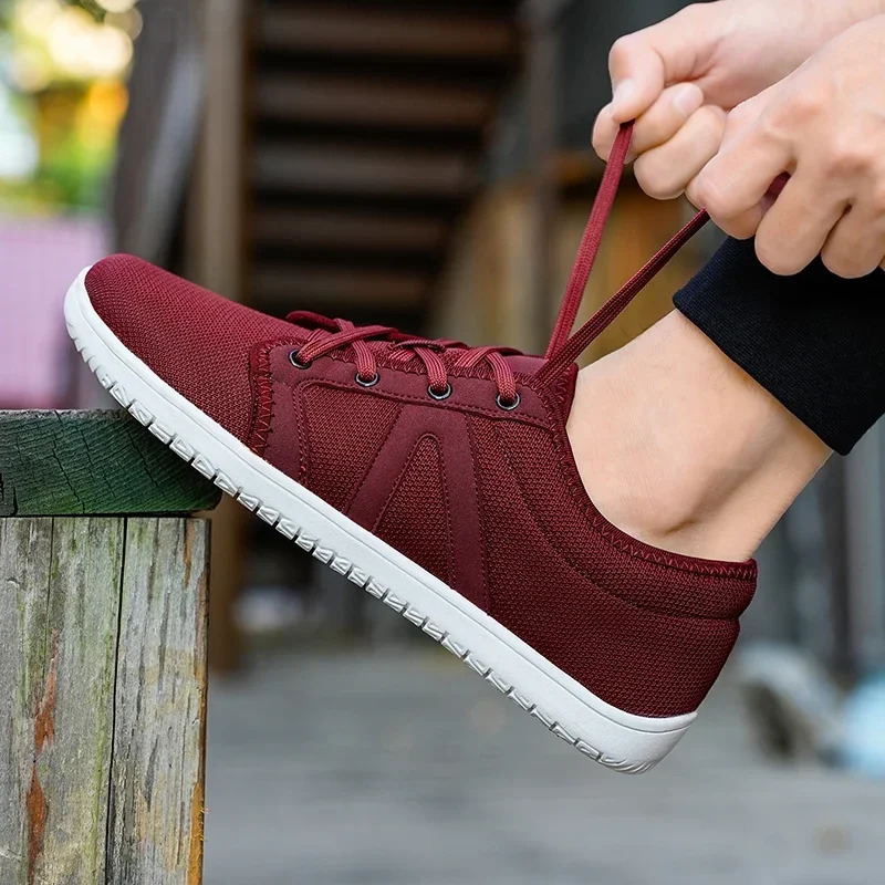 Mens Minimum Barefoot Sneakers Wide Fit Zero Drop Sole Relaxation Mens Cross Barefoot Shoes Wide Shoe Box 241213