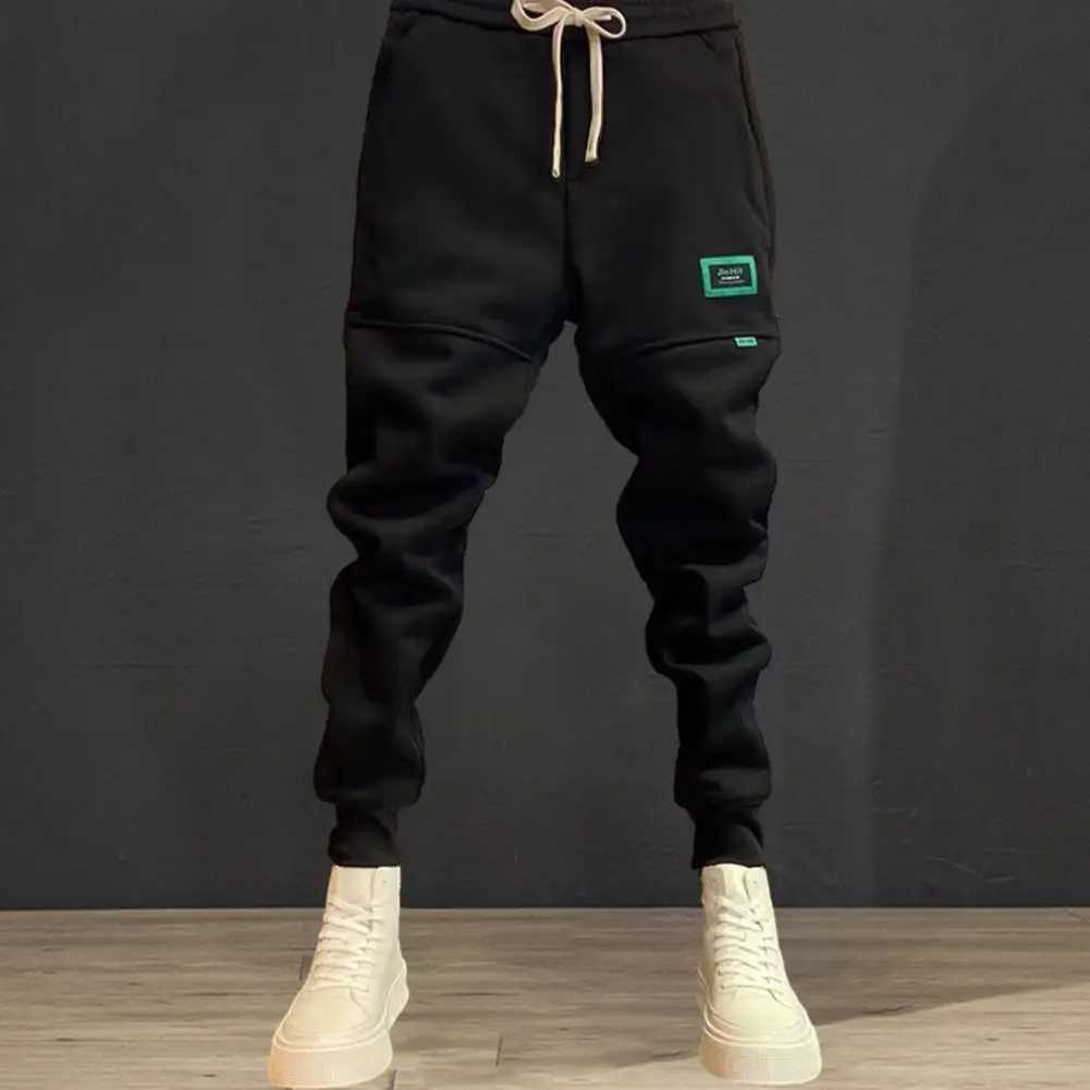 Harajuku Thick Plush Ankle-banded Sweatpants Hip Hop Sweatpants Male Casual Harem Trousers Men Cargo Joggers Pants Streetwear X250319