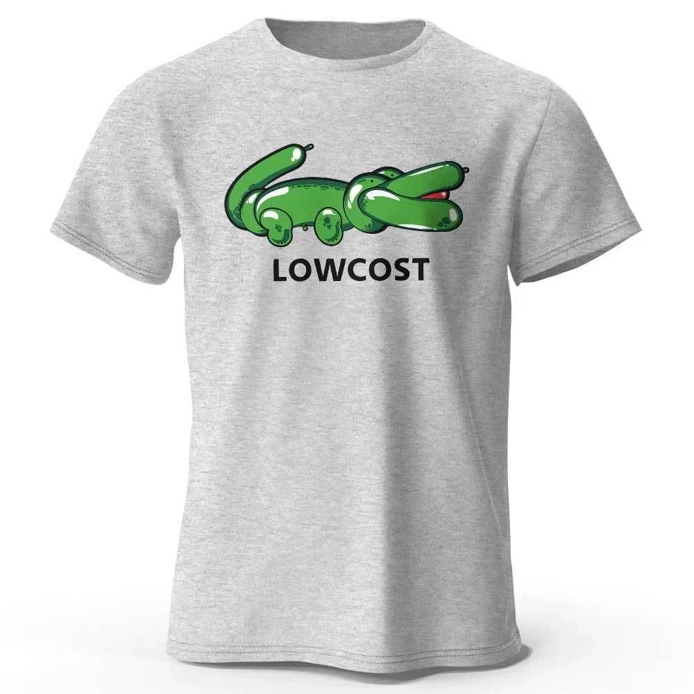 Green Crocodile Print T-shirt Lowcost Crocodile Funny Graphic Mens Short Sleeve Oversized Tee Shirt Men Woman Clothing Summer W241216