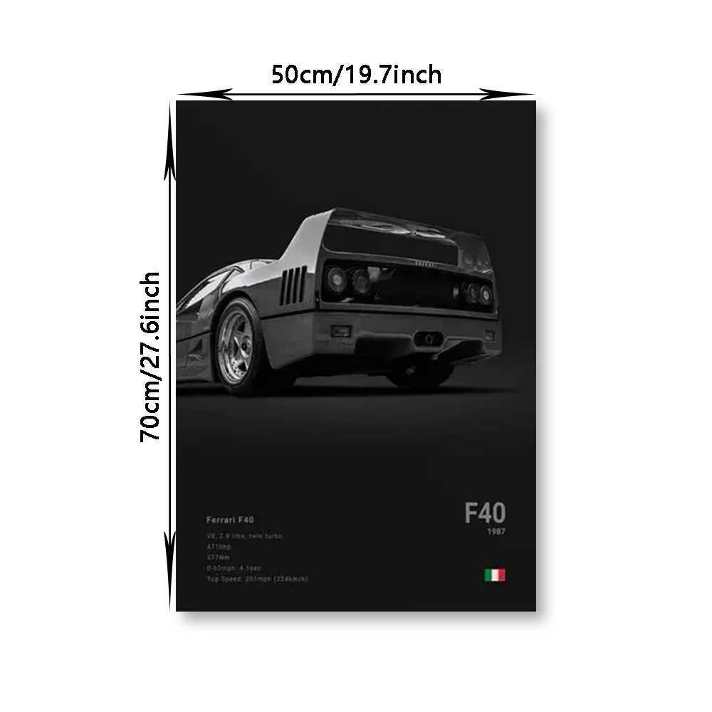 High Quality Famous car RS3 918 F40 canvas wall art printing poster GT500 decorative painting home decoration car lover gift frameless T241216
